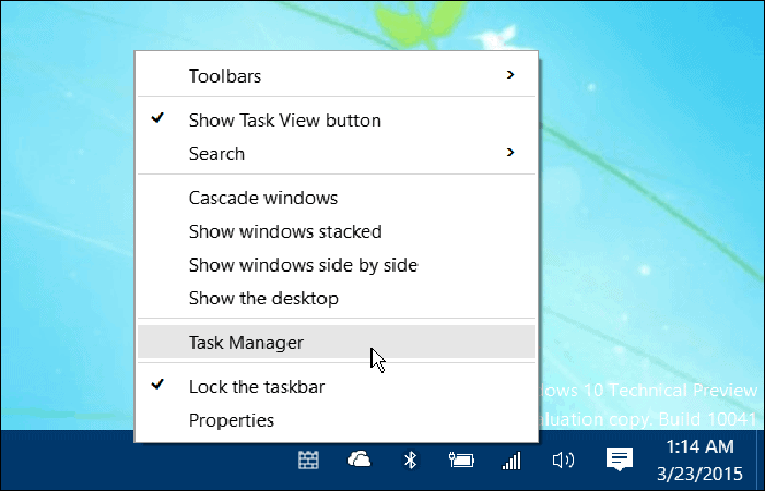 Gestionnaire des tâches Windows 10