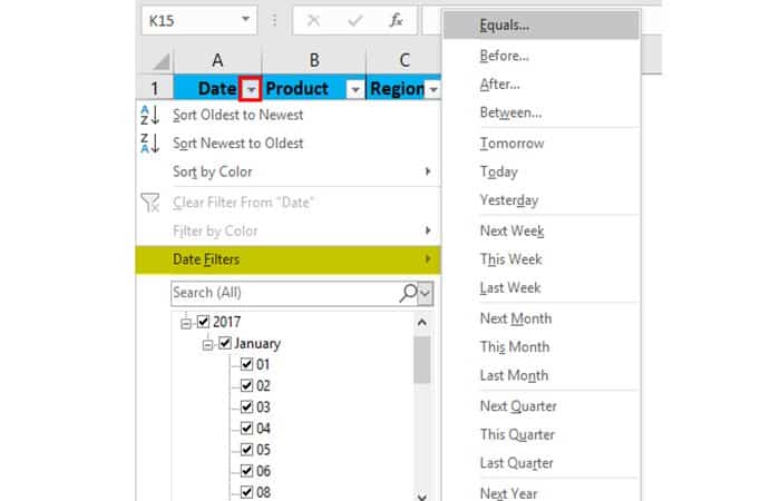Come inserire filtri in Excel 25