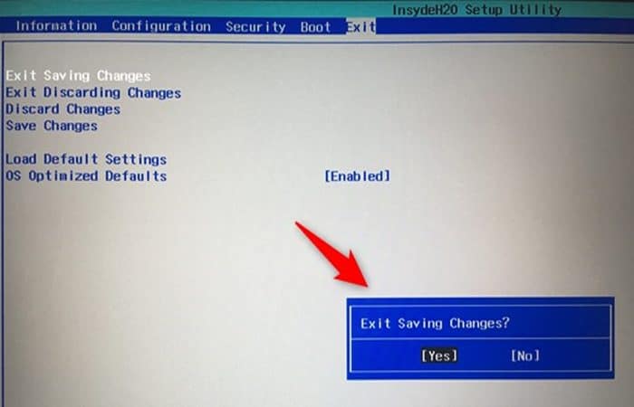 Salvar configurações no BIOS / UEFI