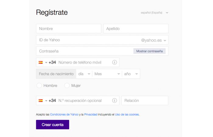 Comment s'inscrire à Yahoo depuis www.yahoomail.co.uk