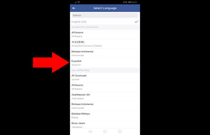 Come cambiare la lingua di un account Facebook 2