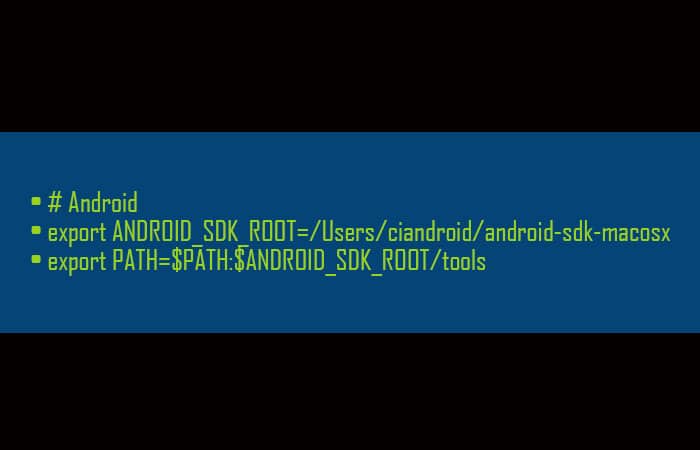 Comando do SDK do Android