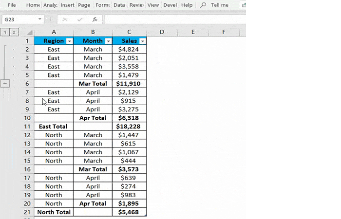 So gruppieren Sie Daten und Objekte in Excel 32
