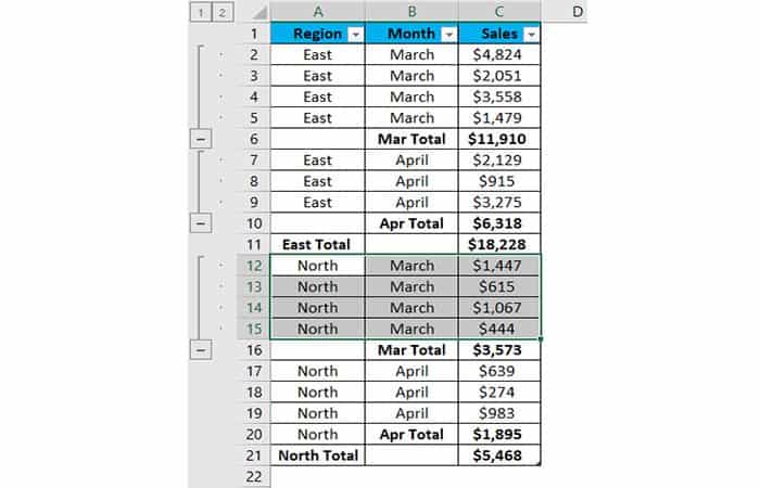 So gruppieren Sie Daten und Objekte in Excel 35