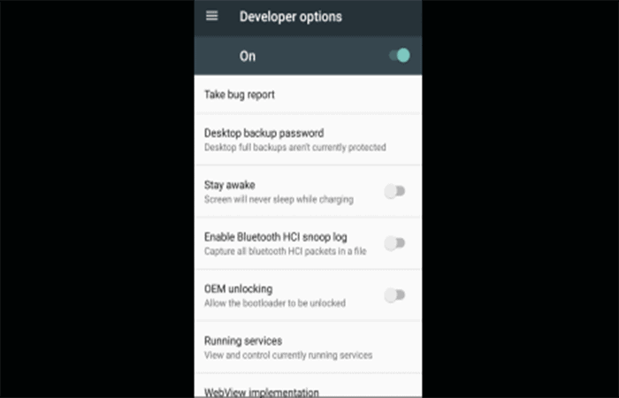Modalità sviluppatore Android