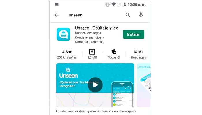 Lade die Unseen-App herunter