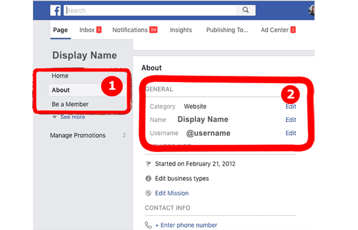 Como alterar o nome de uma página do Facebook